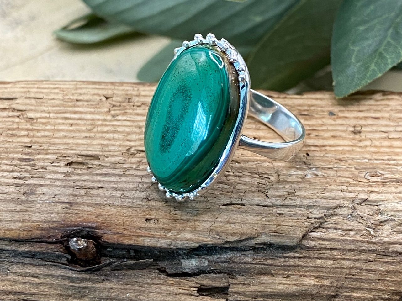 Anelli: Malachit Ring in Sterlingsilber, Gr.56 – Nuovo (secondo la descrizione) da Luzern venduto da S.Kern01 1
