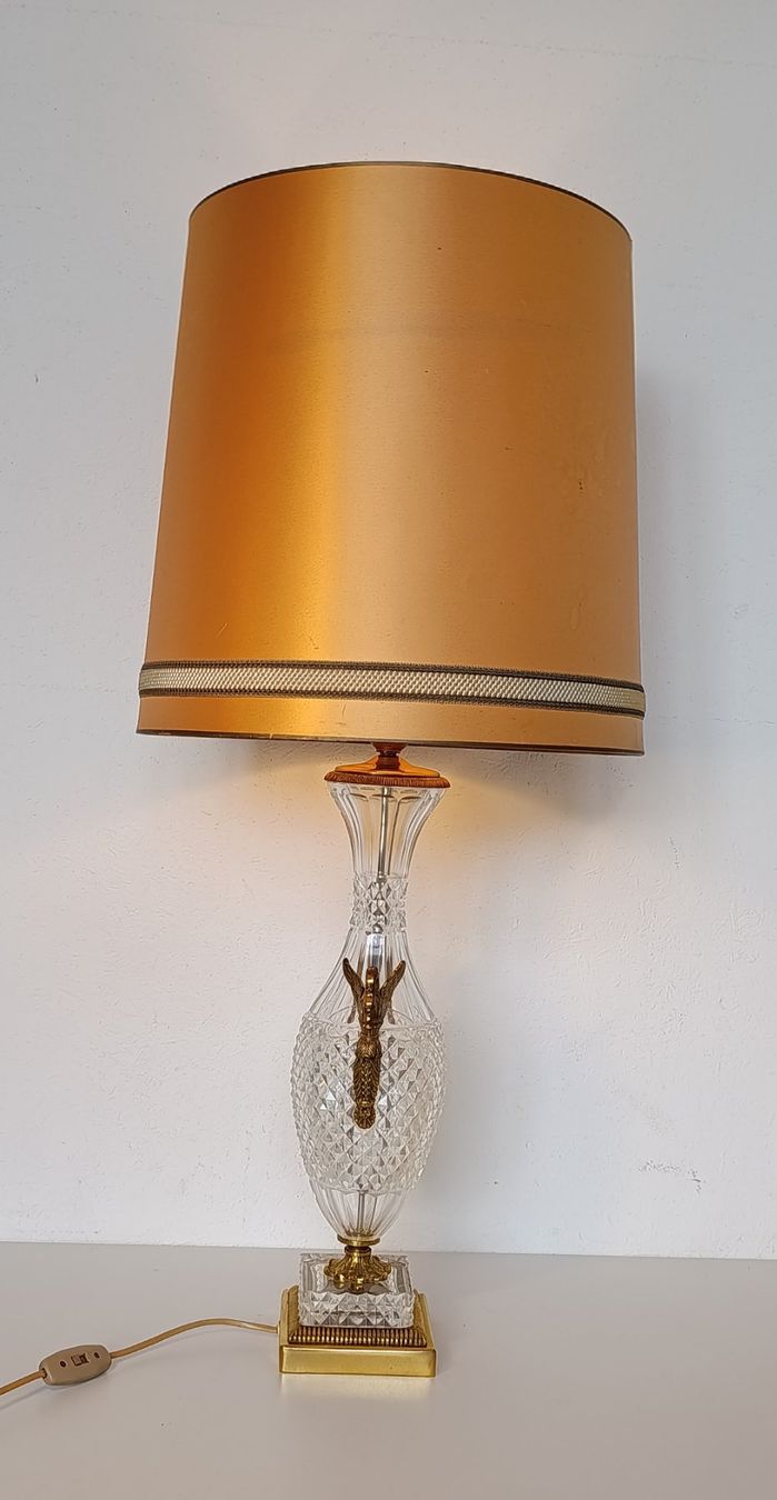 Baccarat Lampade: Antike Baccarat Glas Lampe mit Messingdetails – Usato da Herisau venduto da Tosam_WinWin