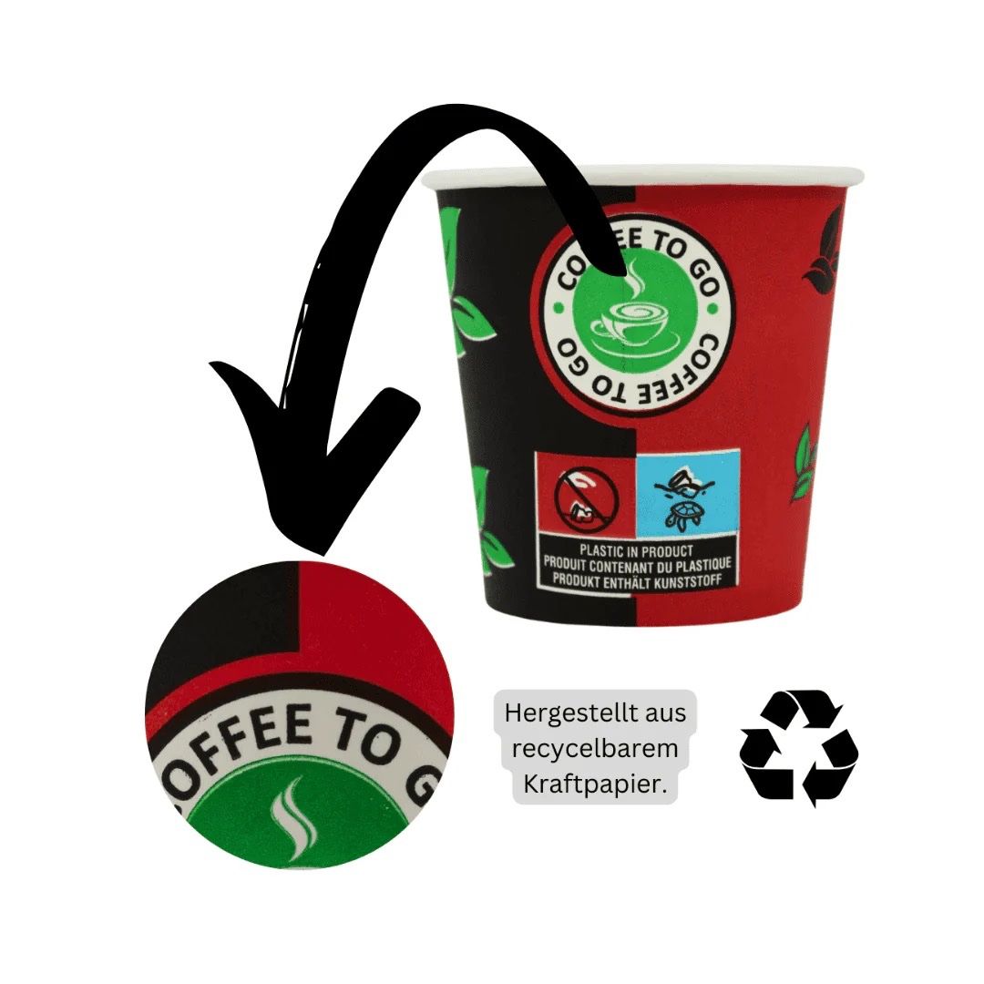 Tazze: 1000 Einweg Kaffeebecher 100ml / 4oz Schwarz/Rot – Nuovo e nell'imballaggio originale da Bülach venduto da StoreInShop.com 3