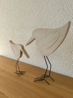 2 Vögel aus Holz (Strandläufer) / Vogeldeko Sommerdekoration