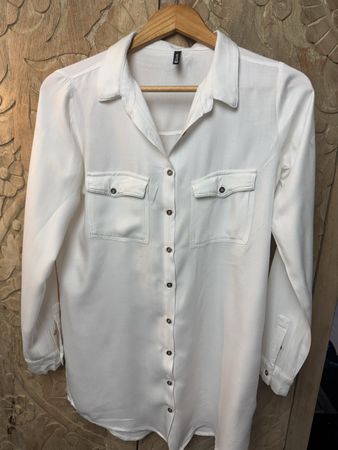 Lange Bluse Weiss / Hemd - XS / 34