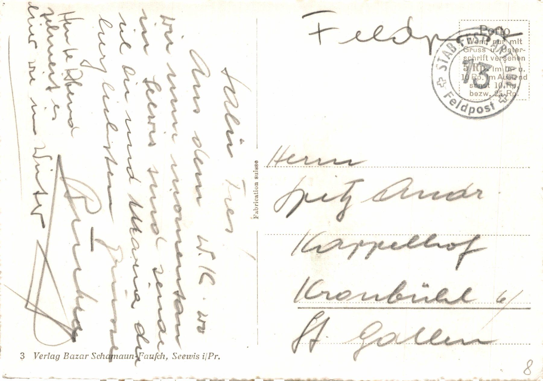 Cartoline postali: Seewis im Prättigau – Usato da Bronschhofen venduto da Astore 1