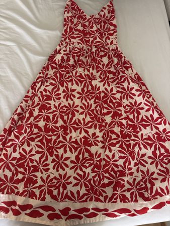 Trägerkleid - weiss/rot geblümt DAMEN
