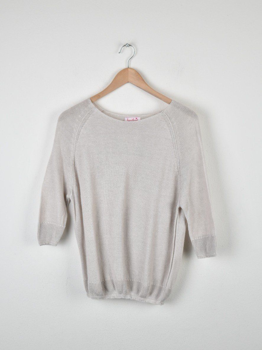 Maglioni & Felpe: handknit Kurzarm Pullover, beige, Gr.S, 100% Leinen – Usato da Nürensdorf venduto da 2ND_STORY