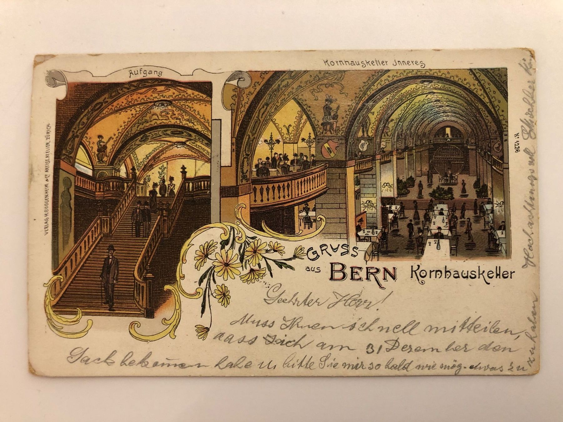 Ansichtskarten: AK Gruss aus Bern Kornhauskeller – Gebraucht aus Nunningen von anclaudia