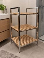 Holz-/Metallregal mit 3 Holzablagen