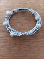 Weisses Lederarmband mit Perlen Romberg