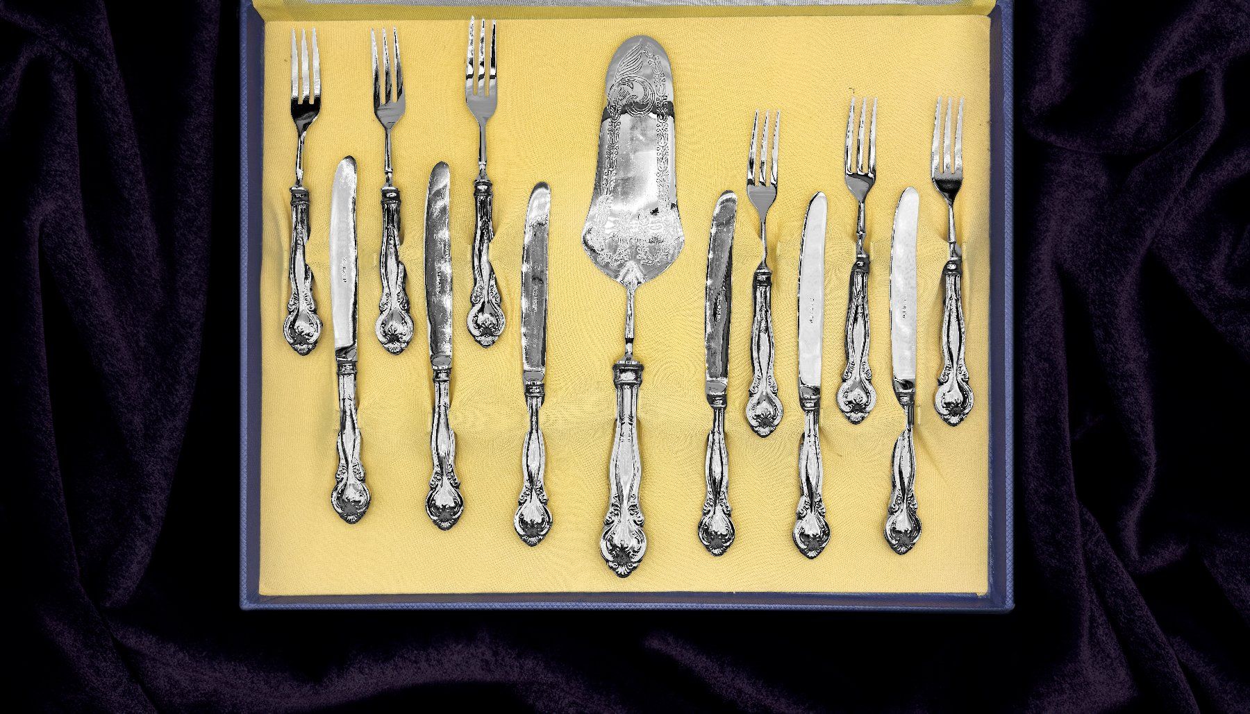 Solingen Set di posate: Dessert-Service in Silber Titel 800 – Usato da Lugano venduto da Historianlugano 1