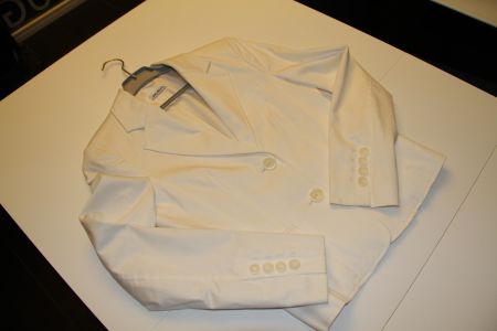 Blazer weiss Gr 36 Modeva Baumwolle mit Rückenzier Abnäher