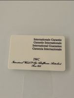 Vintage IWC Guarantee Card Blanco 1990
