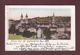 ST. GALLEN - Teilansicht - 1899 Goldtinte