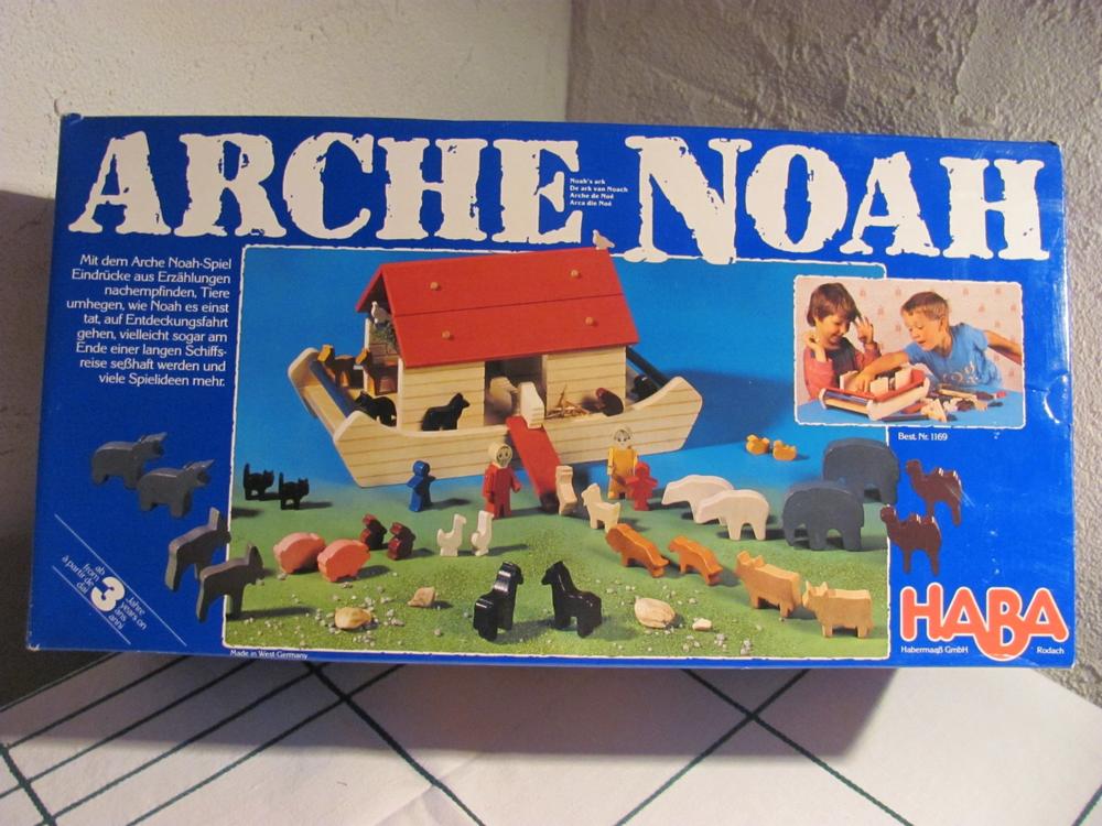 Arche Noah aus Holz mit 20 Tierpaaren und 4 Spielfiguren Kaufen