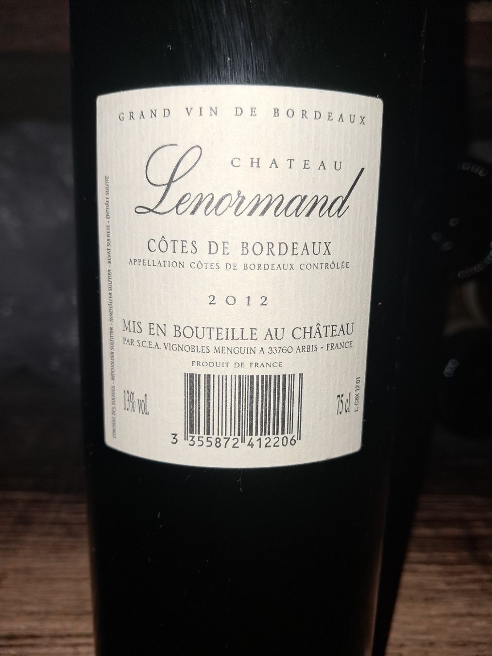 Vino: Château Lenormand Côtes de Bordeaux 2012 – Nuovo e nell'imballaggio originale da Le locle venduto da juliensaran 3