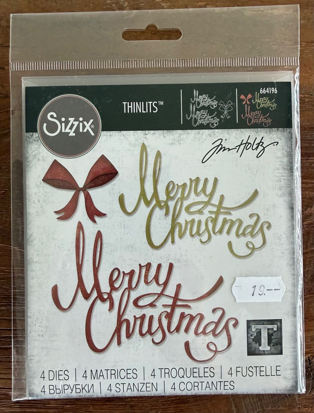 Tim Holtz Sciablone: Originale Sizzix - Thinlits "christmas ribbon“ – Nuovo e nell'imballaggio originale da Zürich venduto da Sunset69