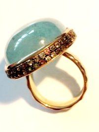 Anelli: Aquamarin Ring Grösse 56 Silber vergoldet – Nuovo (secondo la descrizione) da Zürich venduto da Bieter04 1