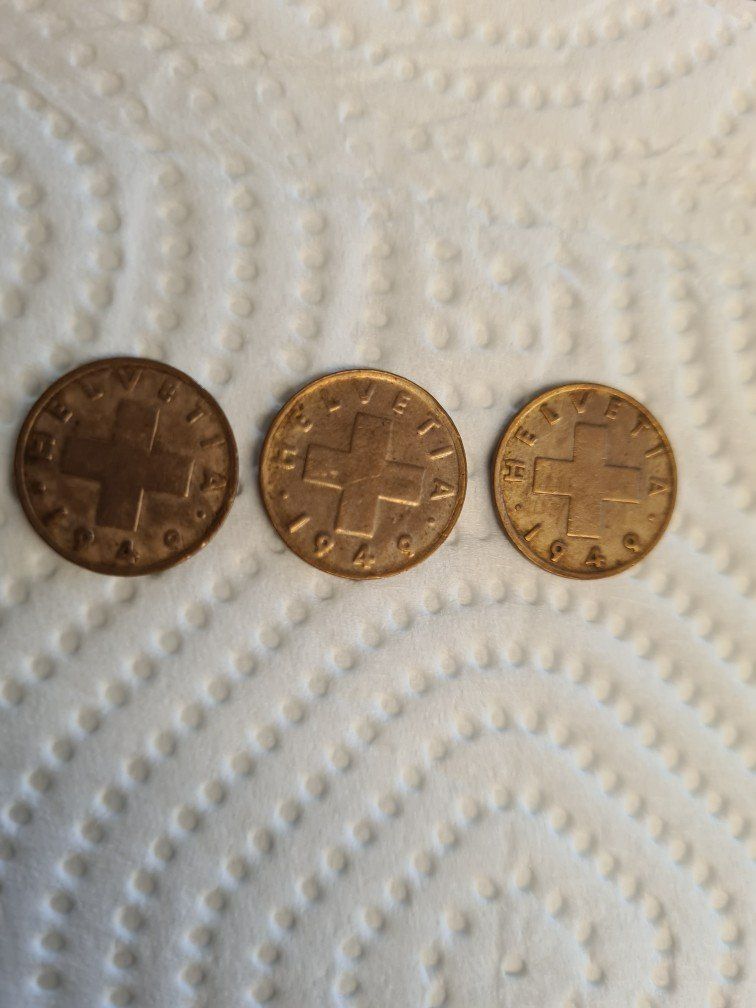 Tutti le monete: 3x 1 Rappenstücke 1949 – Usato da Zell LU venduto da Jamaila