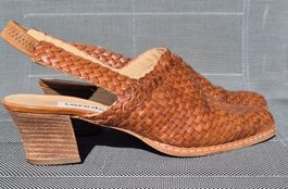 👠Slingback‑Schuhe aus geflochtenem Echtleder in Grösse 38