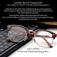 Lesebrille Retro D Leopard Gold +4.0