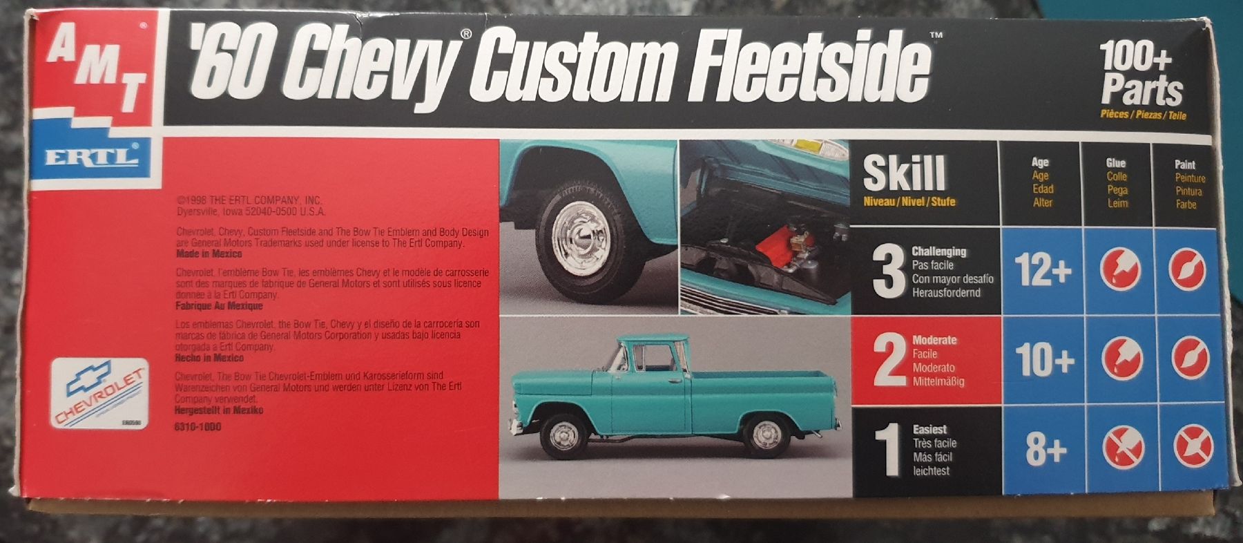 Chevrolet Modellini d'auto: Chevrolet Custom Fleetside '60 1:25 – Nuovo e nell'imballaggio originale da Kaiseraugst venduto da Carkos 1