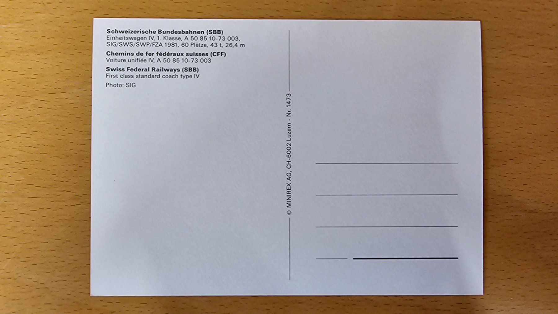 Cartoline postali: Postkarte SBB Einheitswagen EW IV 1. Klasse – Nuovo (secondo la descrizione) da Matten venduto da MEFEZ 1