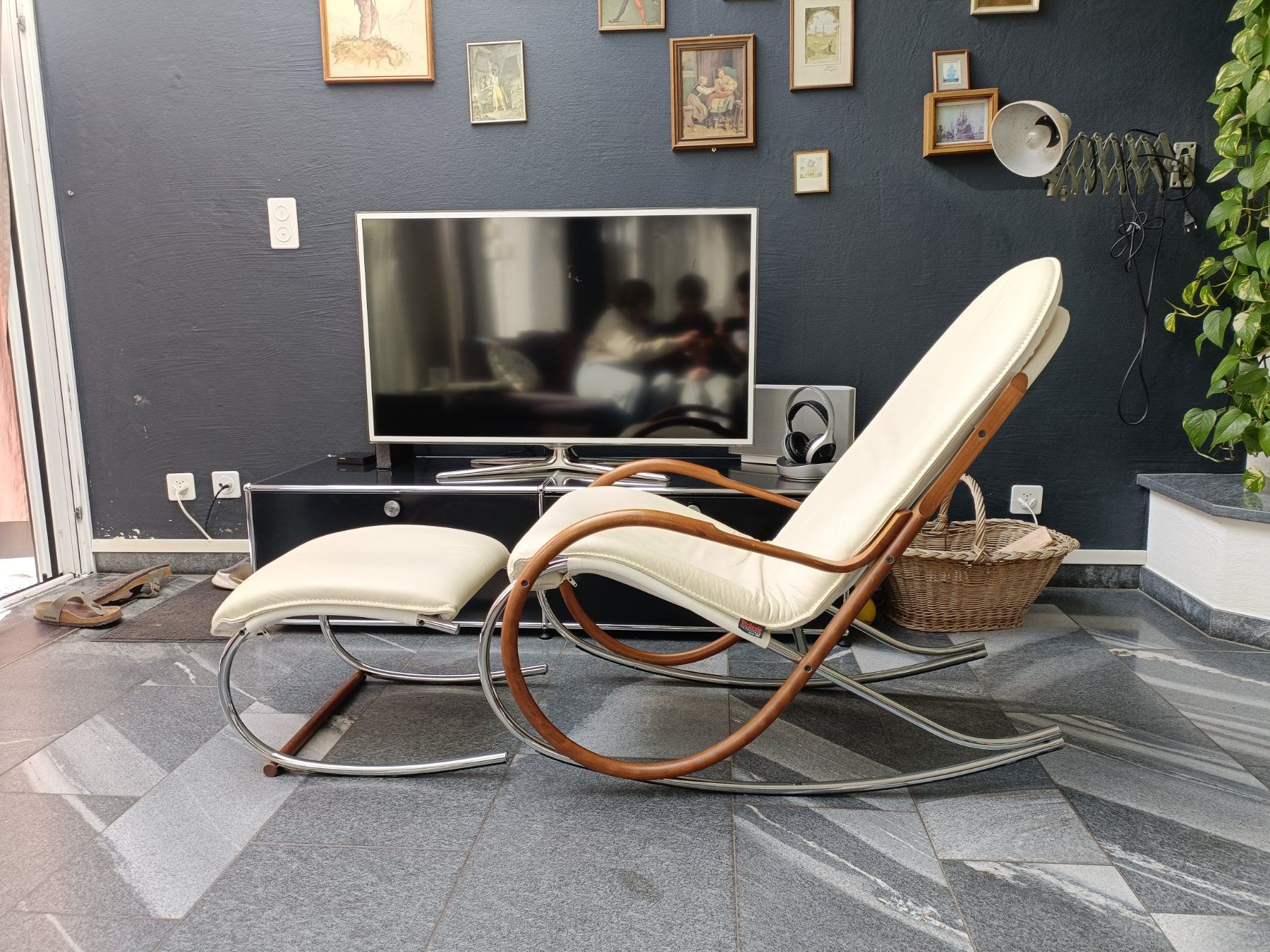 Strässle Poltrone: Strässle Nonna Schaukelstuhl + Hocker – Usato da Schmitten FR venduto da oldtimer82 1