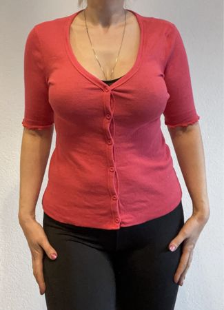 cardigan M Pink Baumwolle Stretch Frühling Herbst nr 109