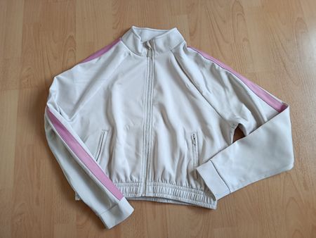 Veste beige style sporty Amisu, blanc et rose, taille S, neu