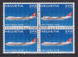 1972  Flugpost  Nr.F47  Viererblock  ERSTTAG Top Zustand.