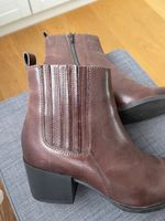 Elegante Lederstiefeletten braun, Gr. 38