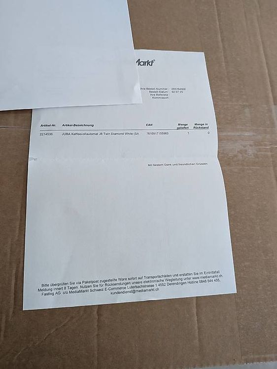 Jura Kaffeemaschinen & Espressomaschinen: *NEU* JURA Kaffeevollautomat J8 Twin Diamond White (SA) – Neu und originalverpackt aus Siebnen von Pasqy 2