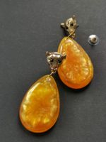 Paire de boucles d'oreilles pendantes dorées, neuves! (50)
