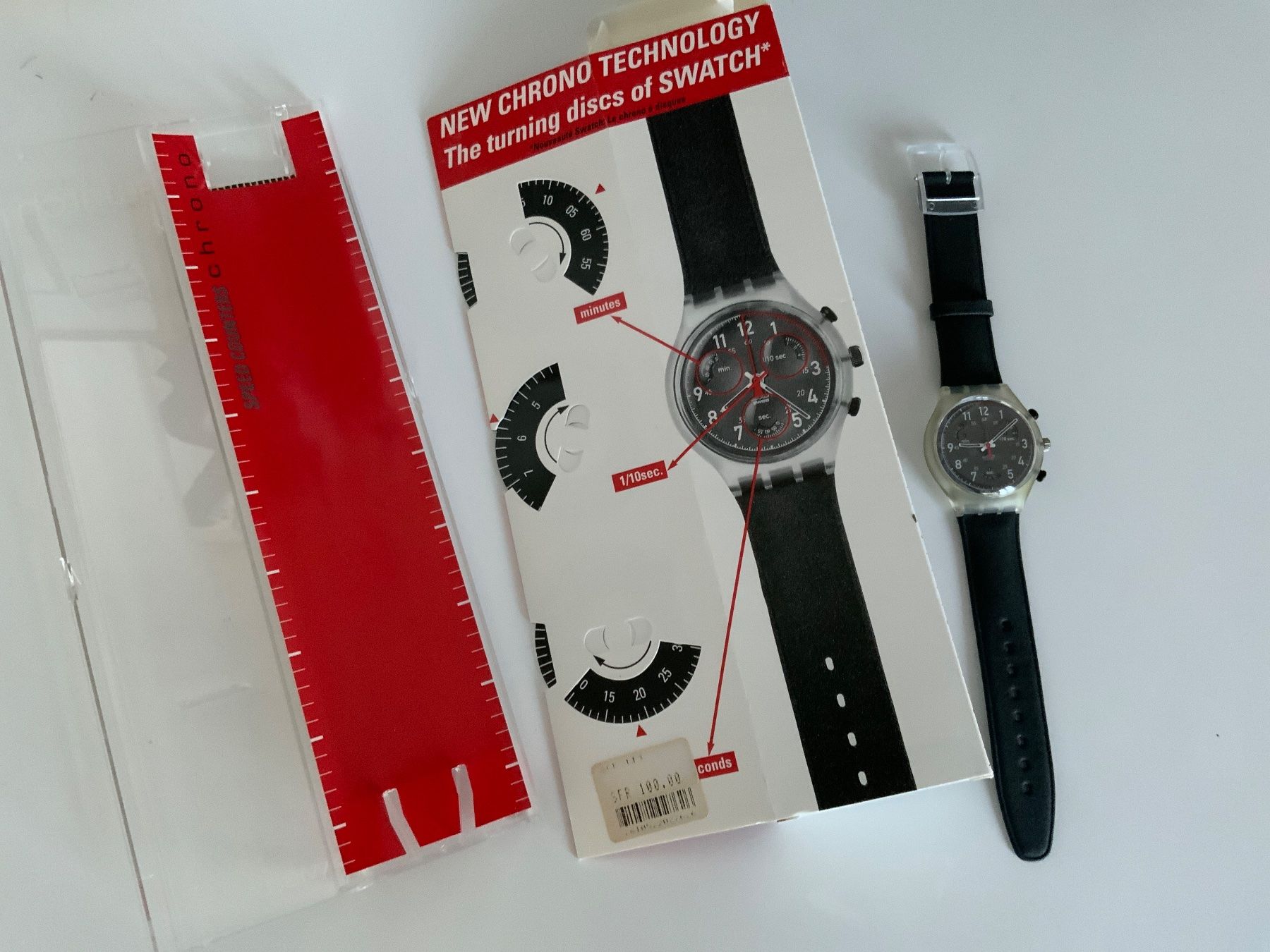 Swatch Orologi: SPEED COUNTERS Swatch CHRONO ungetragen - VINTAGE – Nuovo e nell'imballaggio originale da Wettswil venduto da rotonda 1