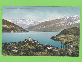 Thunersee - Spiez mit Schloss und Alpen