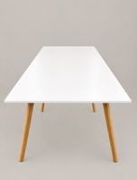 Tisch MDF weiss/Eiche massiv