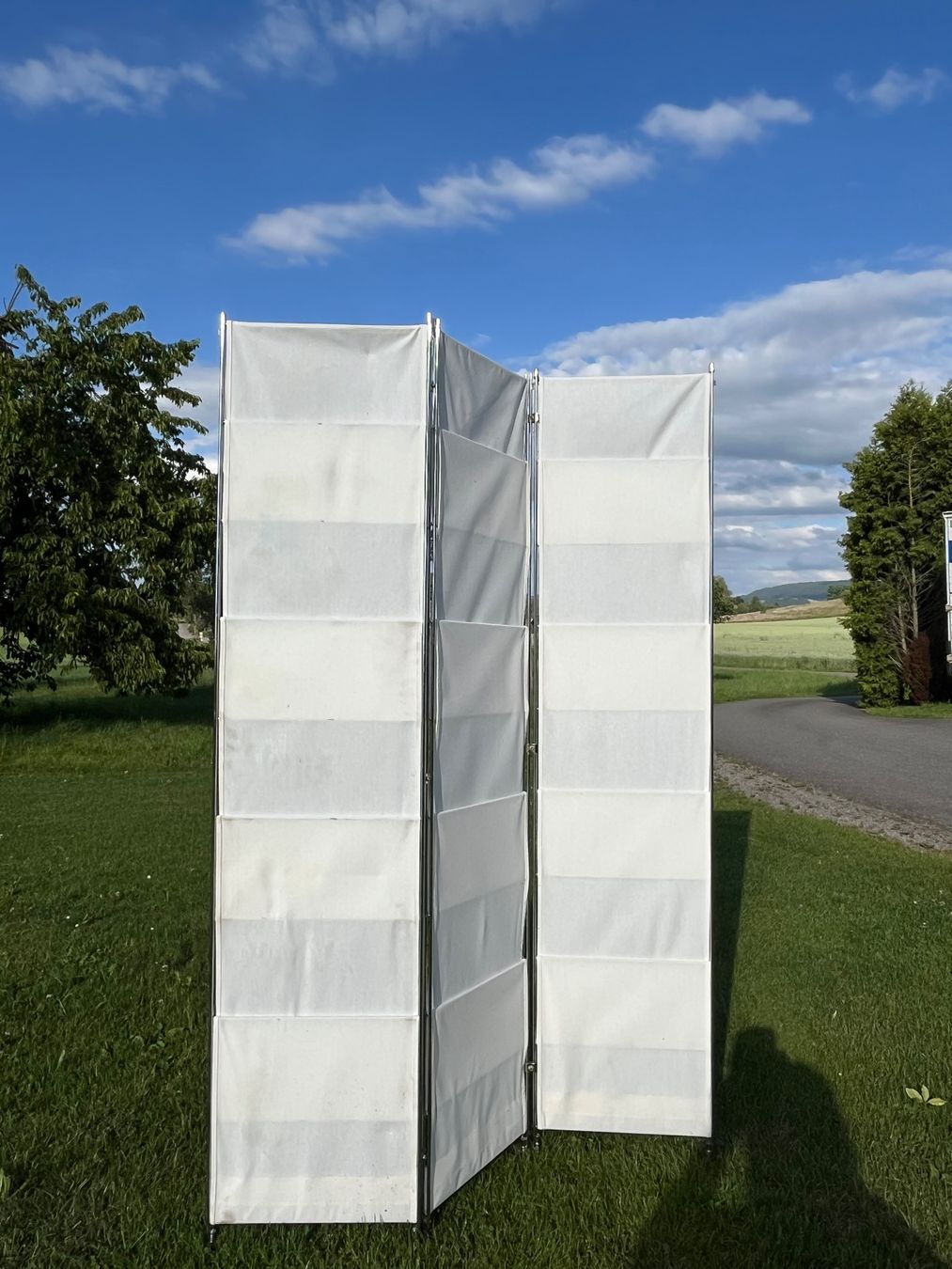 Paraventi: Paravent Metall mit Tuch bespannung – Usato da Allmendingen b. BE venduto da juair 4