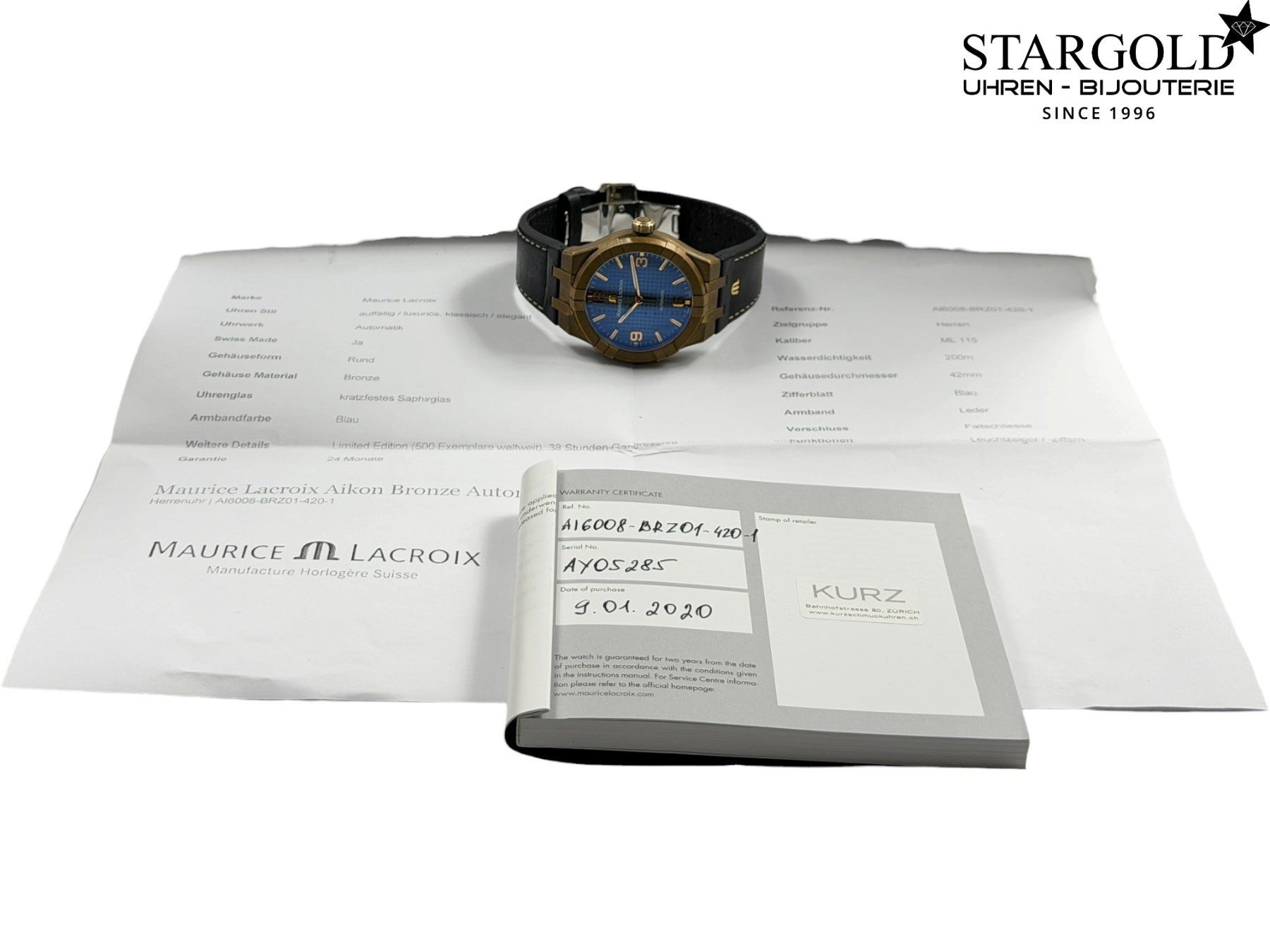 Maurice Lacroix Orologi: Maurice Lacroix Aikon Bronze Limited Edition - AI6008-BRZ01 – Usato da Zürich venduto da Stargold-Uhren 8