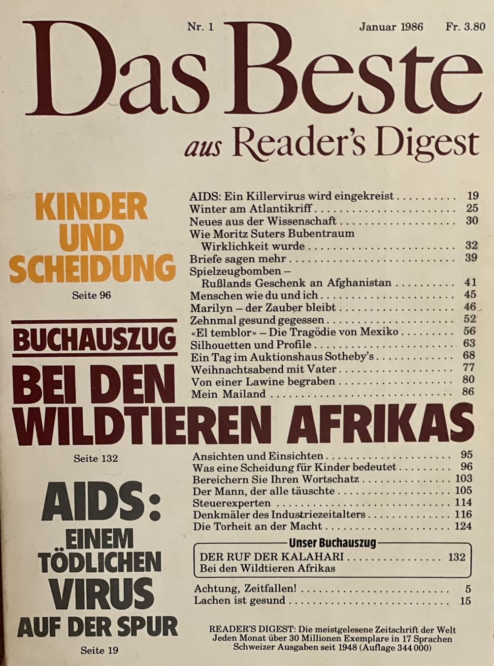 Zeitschriften & Magazine: Reader's Digest DAS BESTE Januar - Dezember 1986 – Gebraucht aus Winterthur von Buchecke_54 1