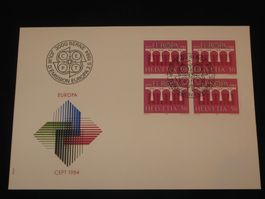 Werbemarken Europa FDC 1984 Nr. 708 4-Block