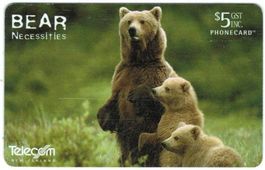 Telefonkarte Neuseeland Grizzly Bären