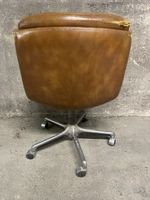 Fauteuil de bureau vintage Züco – cuir cognac – années 1970