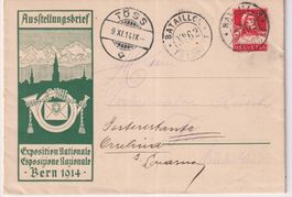 Y89) ) Ausstellungsbrief Bern 1914, sehe Scan