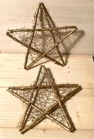 Gold Deko Sterne Weihnachten Advent Dekoration 2er Set