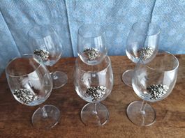 Weingläser mit Trauben-Dekor, Calici, Verres