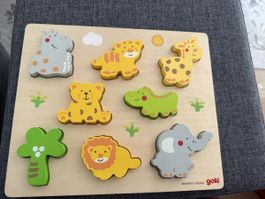 Goki Holzpuzzle Zoo Tiere - Perfekt für kleine Entdecker