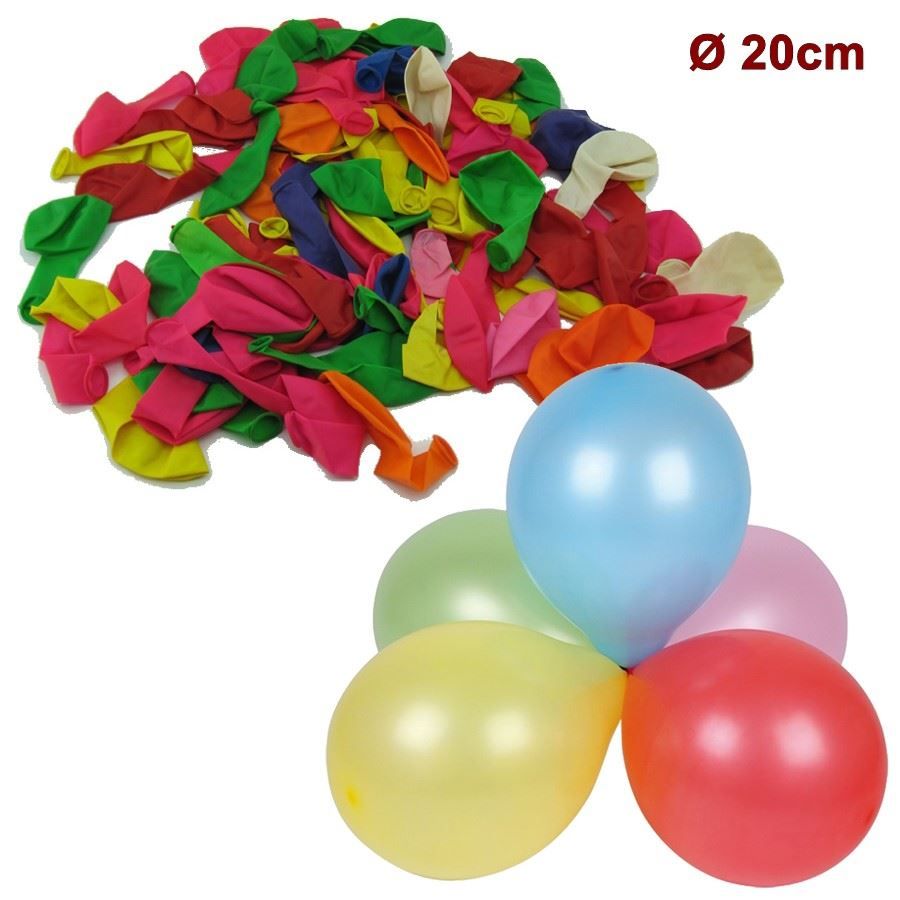 Tutte le decorazioni: Ballon, 100Stk Luftballon 20cm, bunt Mix – Nuovo e nell'imballaggio originale da Wettingen venduto da Swala