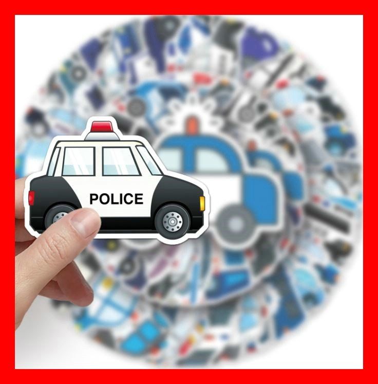 50 tlg Stickerset Polizei Police Blaulicht Basteln Kinder | Kaufen auf