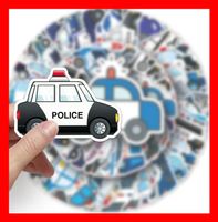 50 tlg Stickerset Polizei Police Blaulicht Basteln Kinder