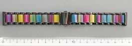 Nr239 Metalluhrenband 20mm mit farbigen Gliedern