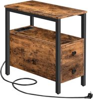Beistelltisch Ladestation 2 Schubladen USB Steckdose VEGA