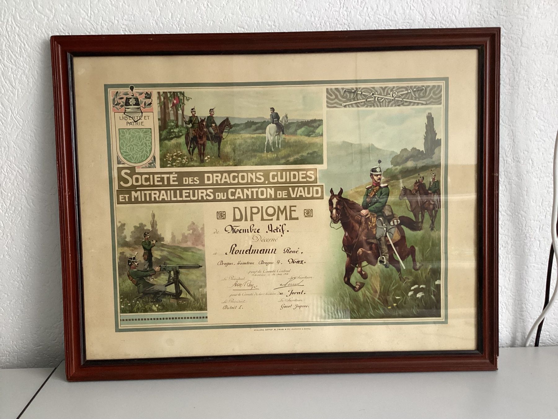 Schweizer Armee Uniformi: Militaire suisse - tableau militaire – Usato da Vouvry venduto da marius09